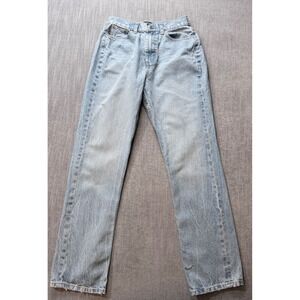 ASOS DESIGN High Waisted Straight Leg Jeans Light Wash Blue 26x32 H2 08